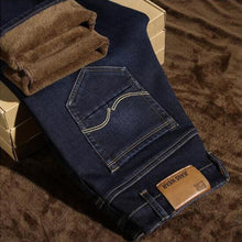 Load image into Gallery viewer, 2019 New Fashion Winter Men&#39;s Jeans Slim Fit Velvet Warm Jeans Men Classical Thick Pants Simple Fleece Plush Jeans Homme!005