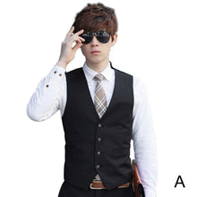 Load image into Gallery viewer, New Men Solid Color Waistcoat Slim Fit Single-breasted Business Casual Vest for Spring MV66