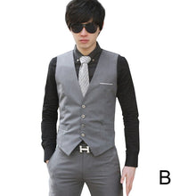 Load image into Gallery viewer, New Men Solid Color Waistcoat Slim Fit Single-breasted Business Casual Vest for Spring MV66