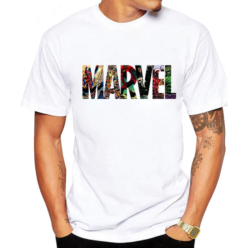 LUSLOS 2019 Men's Casual Marvel Printed T Shirt Fashion Streetwear O-Neck Male Tshirt Man T-shirt Tee Top camiseta masculina
