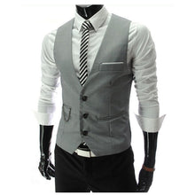 Load image into Gallery viewer, Men&#39;s Formal Vest for Men Slim Fit Mens Suit Vests Male Waistcoat Gilet Dress Casual Sleeveless Business gray Jacket Waistcoat