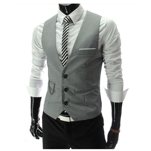 Men's Formal Vest for Men Slim Fit Mens Suit Vests Male Waistcoat Gilet Dress Casual Sleeveless Business gray Jacket Waistcoat