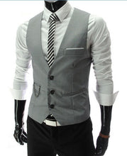 Load image into Gallery viewer, Men&#39;s Formal Vest for Men Slim Fit Mens Suit Vests Male Waistcoat Gilet Dress Casual Sleeveless Business gray Jacket Waistcoat