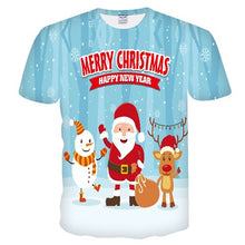 Load image into Gallery viewer, 2019 new t shirt men Fashion Christmas T-shirts Men Funny Santa Printed Tshirts Casual 3d T shirt Snowman Party Tshirt tops tees