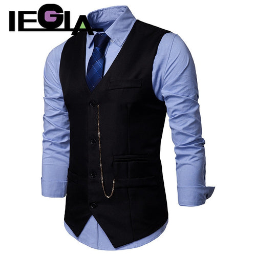 Men's Vest Slim Waistcoat Sleeveless Jacket Casual Suit Vests for Men Button Open Geek Simple Joker Fit Vest Male