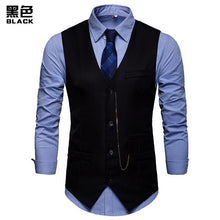 Load image into Gallery viewer, Men&#39;s Vest Slim Waistcoat Sleeveless Jacket Casual Suit Vests for Men Button Open Geek Simple Joker Fit Vest Male