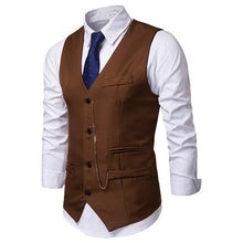 Load image into Gallery viewer, Men&#39;s Vest Slim Waistcoat Sleeveless Jacket Casual Suit Vests for Men Button Open Geek Simple Joker Fit Vest Male