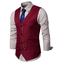Load image into Gallery viewer, Men&#39;s Vest Slim Waistcoat Sleeveless Jacket Casual Suit Vests for Men Button Open Geek Simple Joker Fit Vest Male