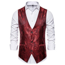 Load image into Gallery viewer, CYSINCOS Luxury Gold Printed Steampunk Vest Men Brand Night Club Prom Suit Vest Men Waistcoat Wedding Formal Dress Vests for Men