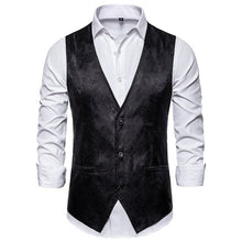 Load image into Gallery viewer, CYSINCOS Luxury Gold Printed Steampunk Vest Men Brand Night Club Prom Suit Vest Men Waistcoat Wedding Formal Dress Vests for Men