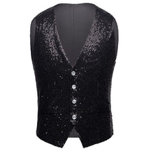 Load image into Gallery viewer, Mens Shiny Sequined Waistcoat Men Gold Silver Red Blue Black Full Sequins Wedding Groom Vest Gilet Homme DJ Bar Singers Costume